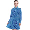 Electric Field Art XXIII Long Sleeve Chiffon Shirt Dress View1