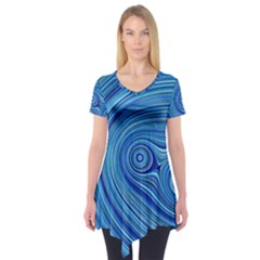 Electric Field Art Xxiii Short Sleeve Tunic  by okhismakingart