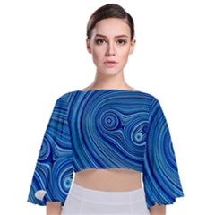 Electric Field Art Xxiii Tie Back Butterfly Sleeve Chiffon Top by okhismakingart