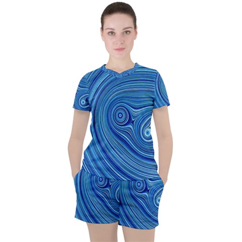 Electric Field Art Xxiii Women s Tee And Shorts Set by okhismakingart