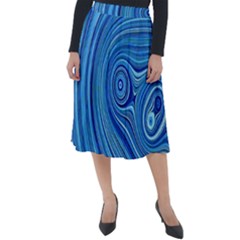 Electric Field Art Xxiii Classic Velour Midi Skirt  by okhismakingart