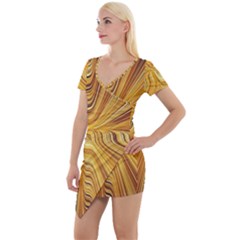 Electric Field Art Xxvi Short Sleeve Asymmetric Mini Dress