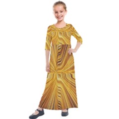 Electric Field Art Xxvi Kids  Quarter Sleeve Maxi Dress