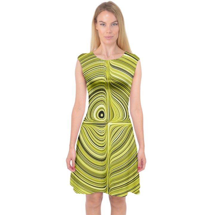 Electric Field Art XXVII Capsleeve Midi Dress