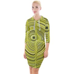 Electric Field Art Xxvii Quarter Sleeve Hood Bodycon Dress by okhismakingart