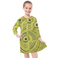 Electric Field Art Xxvii Kids  Quarter Sleeve Shirt Dress