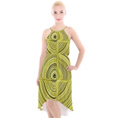 Electric Field Art Xxvii High-low Halter Chiffon Dress  by okhismakingart