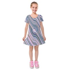 Electric Field Art Xxviii Kids  Short Sleeve Velvet Dress by okhismakingart