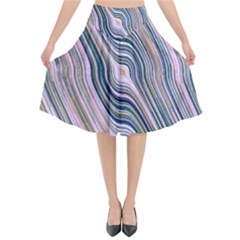 Electric Field Art Xxviii Flared Midi Skirt by okhismakingart