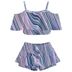 Electric Field Art Xxviii Kids  Off Shoulder Skirt Bikini