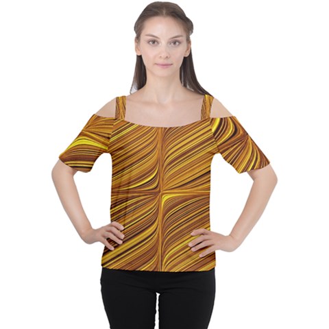 Electric Field Art Xxix Cutout Shoulder Tee by okhismakingart