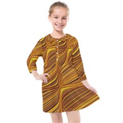 Electric Field Art Xxix Kids  Quarter Sleeve Shirt Dress