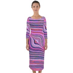 Electric Field Art Xxx Quarter Sleeve Midi Bodycon Dress by okhismakingart