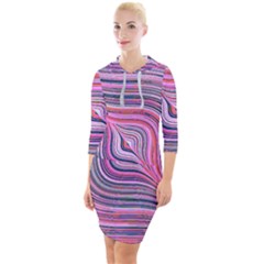 Electric Field Art Xxx Quarter Sleeve Hood Bodycon Dress by okhismakingart