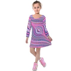 Electric Field Art Xxx Kids  Long Sleeve Velvet Dress by okhismakingart