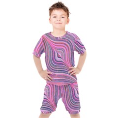 Electric Field Art Xxx Kids  Tee And Shorts Set