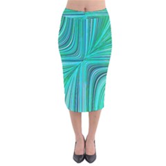 Electric Field Art Xxxi Velvet Midi Pencil Skirt by okhismakingart