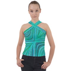 Electric Field Art Xxxi Cross Neck Velour Top