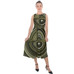 Electric Field Art Xxxii Midi Tie-back Chiffon Dress