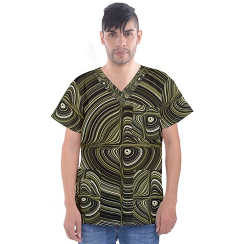 Electric Field Art Xxxii Men s V-neck Scrub Top by okhismakingart