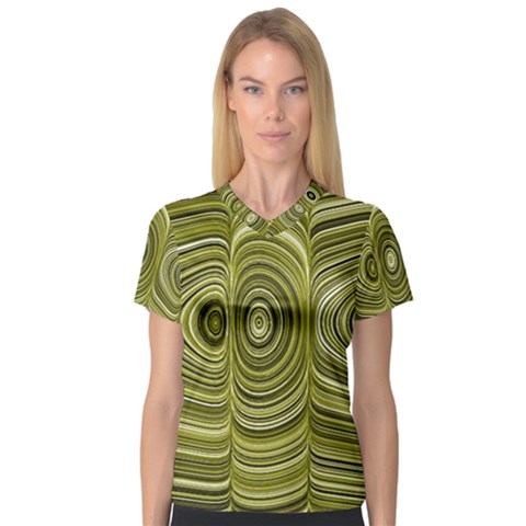 Electric Field Art Xxxiii V-neck Sport Mesh Tee by okhismakingart