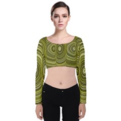 Electric Field Art Xxxiii Velvet Long Sleeve Crop Top