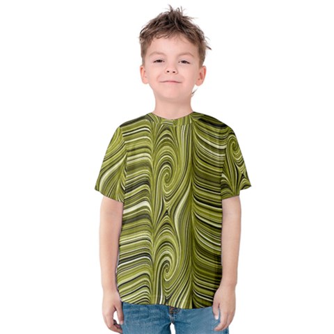 Electric Field Art Xxxiv Kids  Cotton Tee by okhismakingart