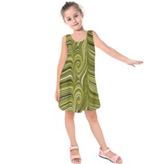 Electric Field Art Xxxiv Kids  Sleeveless Dress by okhismakingart