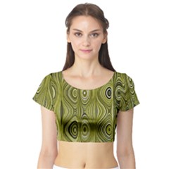 Electric Field Art Xxxv Short Sleeve Crop Top by okhismakingart