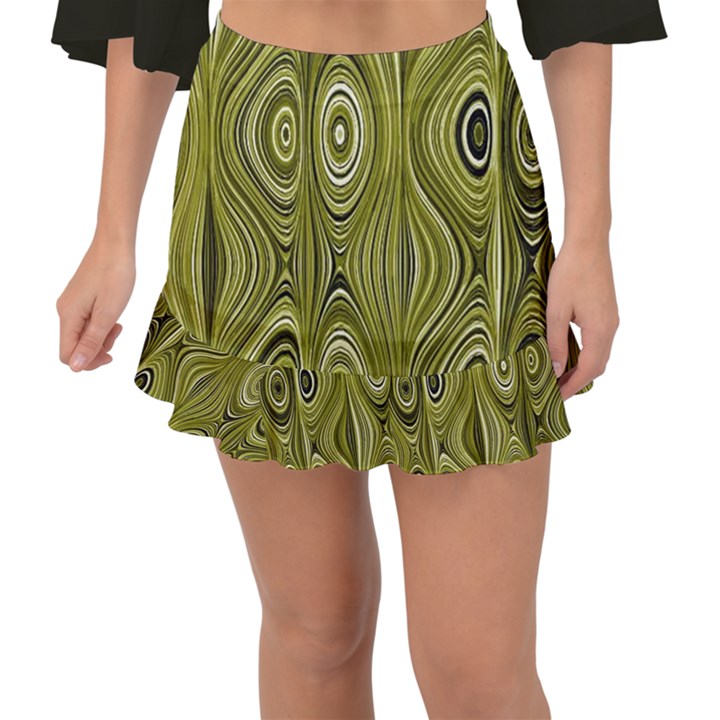 Electric Field Art XXXV Fishtail Mini Chiffon Skirt