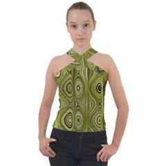 Electric Field Art Xxxv Cross Neck Velour Top