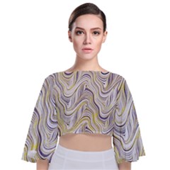 Electric Field Art Xxxvii Tie Back Butterfly Sleeve Chiffon Top