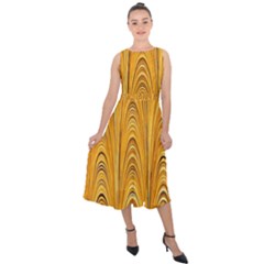 Electric Field Art Xxxix Midi Tie-back Chiffon Dress