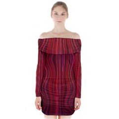 Electric Field Art Xli Long Sleeve Off Shoulder Dress by okhismakingart