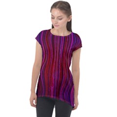 Electric Field Art Xlii Cap Sleeve High Low Top by okhismakingart