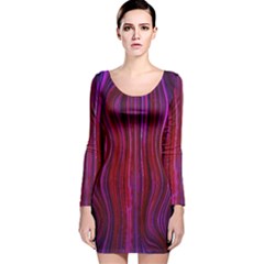 Electric Field Art Xlii Long Sleeve Velvet Bodycon Dress by okhismakingart