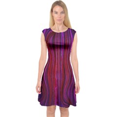 Electric Field Art Xlii Capsleeve Midi Dress by okhismakingart