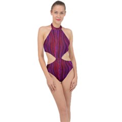 Electric Field Art Xlii Halter Side Cut Swimsuit