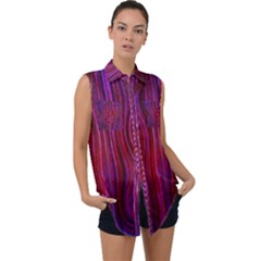 Electric Field Art Xlii Sleeveless Chiffon Button Shirt