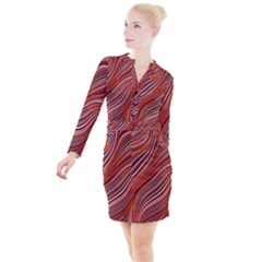 Electric Field Art Xliii Button Long Sleeve Dress