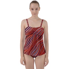 Electric Field Art Xliii Twist Front Tankini Set by okhismakingart