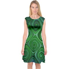 Electric Field Art Xliv Capsleeve Midi Dress by okhismakingart