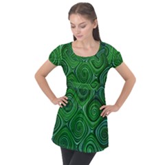 Electric Field Art Xliv Puff Sleeve Tunic Top by okhismakingart