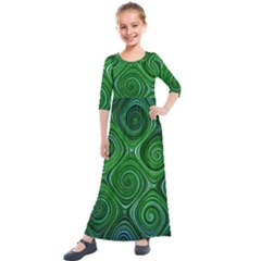 Electric Field Art Xliv Kids  Quarter Sleeve Maxi Dress by okhismakingart