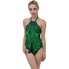 Electric Field Art Xliv Go With The Flow One Piece Swimsuit by okhismakingart