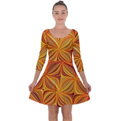 Electric Field Art Xlv Quarter Sleeve Skater Dress by okhismakingart