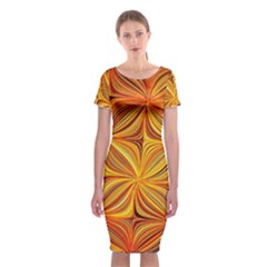 Electric Field Art Xlv Classic Short Sleeve Midi Dress by okhismakingart