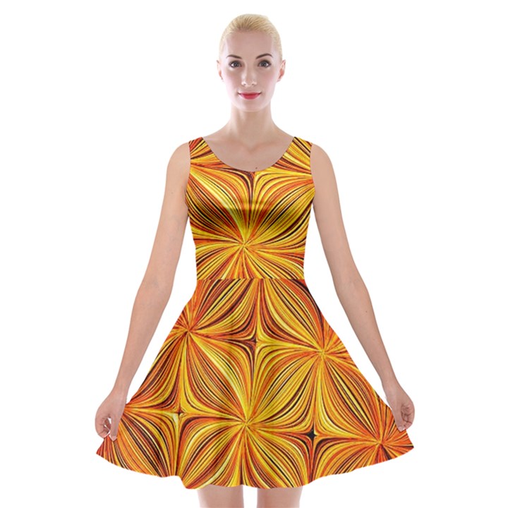 Electric Field Art XLV Velvet Skater Dress