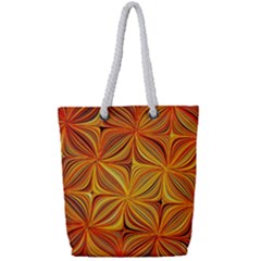 Electric Field Art Xlv Full Print Rope Handle Tote (small) by okhismakingart