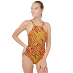 Electric Field Art Xlv High Neck One Piece Swimsuit